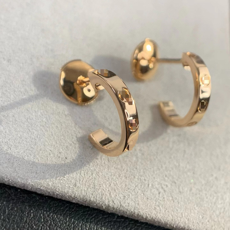 Classic Kaka Screw Stud Earrings High-End Version - Smooth Surface Diamond-Studded Earrings Exquisite Round Love Earrings Wholesale Classic Kaka Screw Stud Earrings High-End Version - Smooth Surface Diamond-Studded Earrings Exquisite Round Love Earrings Wholesale