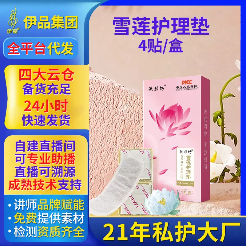 雪莲贴护垫妇科 雪莲贴私处养护贴 雪莲贴草本护垫 雪莲养护贴