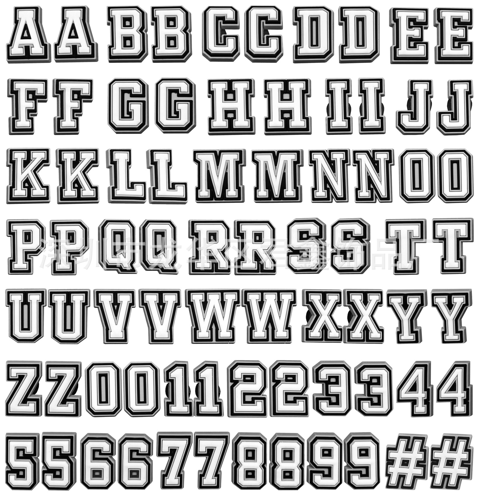 PVC letra número zapatos flor agujero zapatos zapato hebilla de color blanco zapatos luminosos accesorios cordón hebilla zapatos de jardín zapatos Accesorios