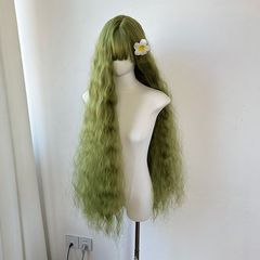 森系写真ウール巻きロングヘア姫特長カール桜花粉ファッション万人用オールトップかつらセット
