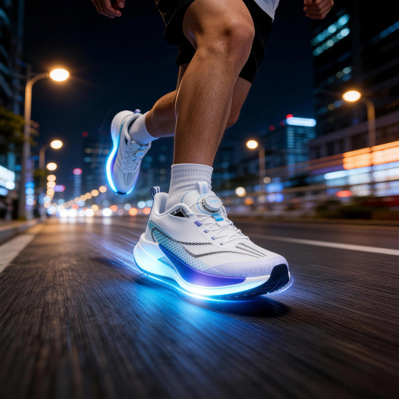 New Carbon Plate Running Shoes for Men, Teenagers, Students, Children's Running Shoes with Rotating Buckle, No-Lace Sports Shoes for Physical Exams