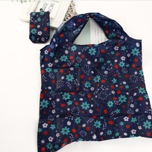 可折叠购物袋厂家现货定制超市收纳袋 花布便携手提购物袋