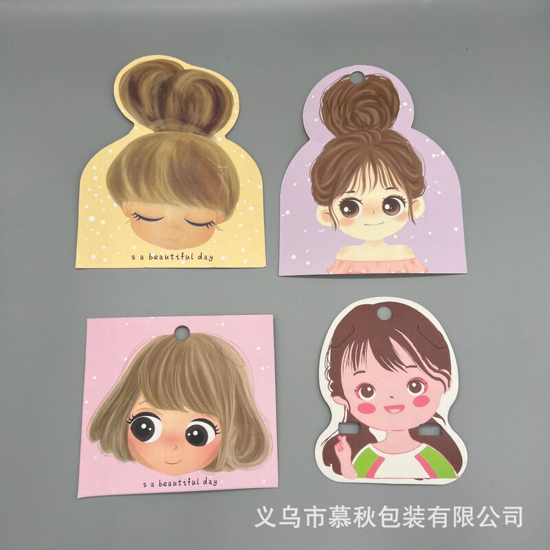 Cute girl children's hair accessories card hair rope hairpin large intestine hair ring display packaging paper card DIY Packaging Accessories Cute girl children's hair accessories card hair rope hairpin large intestine hair ring display packaging paper card DIY Packaging Accessories