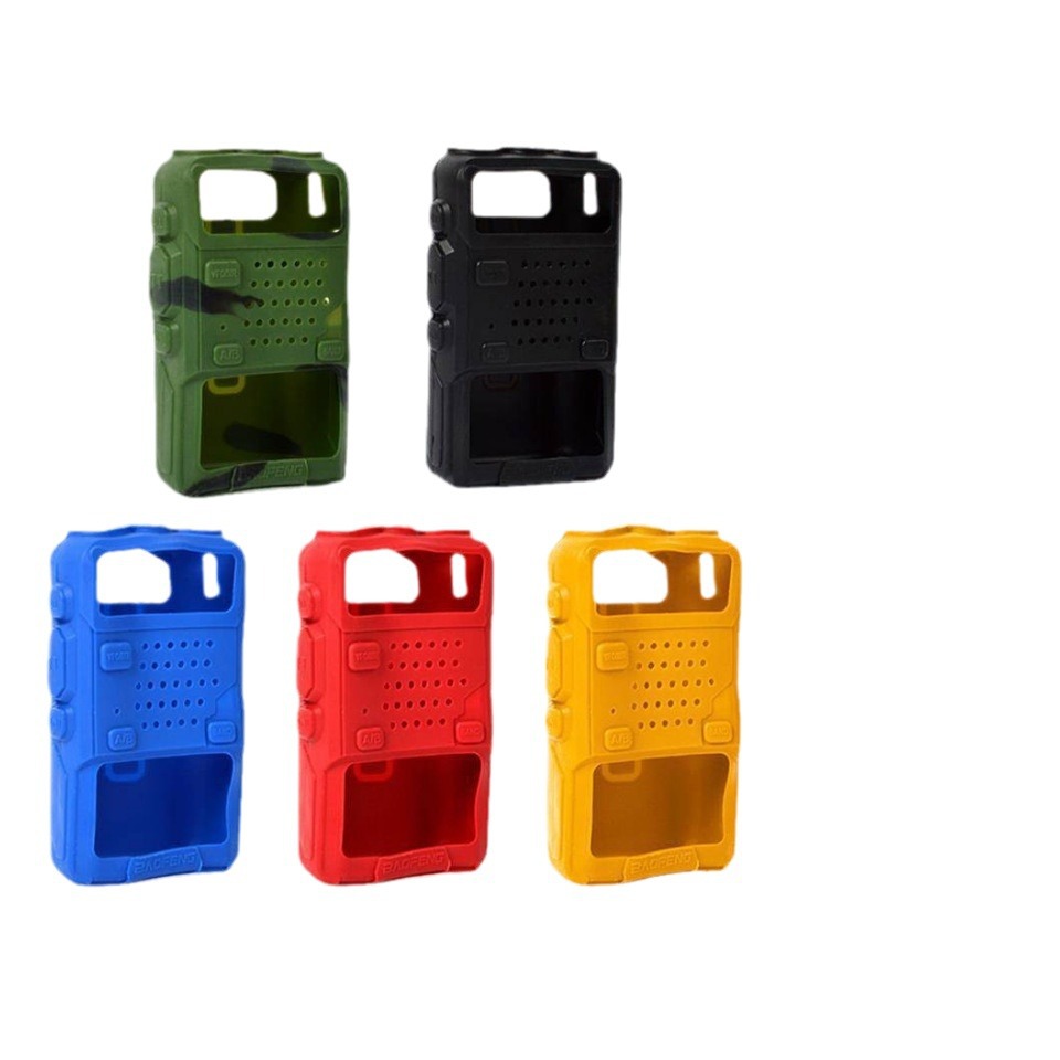 Baofeng UV5R walkie-talkie funda de silicona cubierta protectora de goma suave resistente al desgaste accesorios 5 colores opcionales fábrica al por mayor