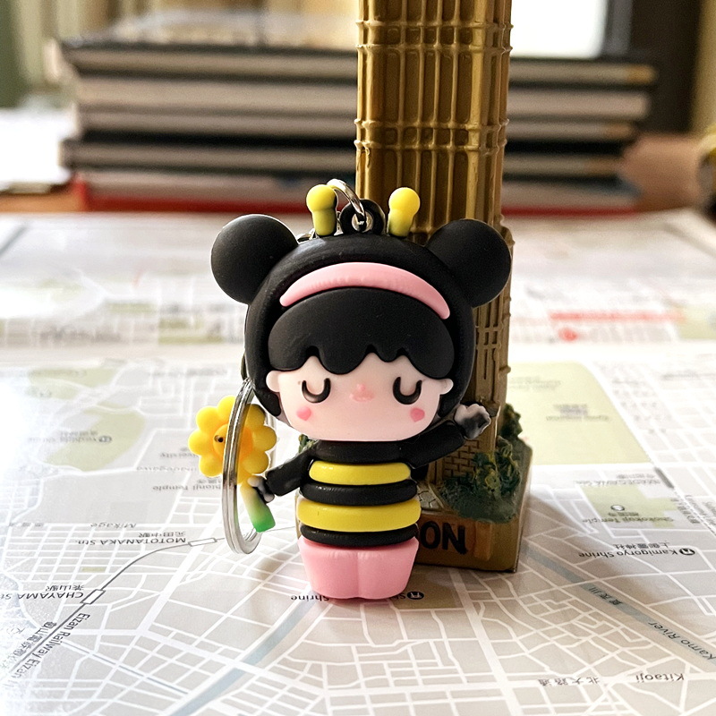 5029 # plástico suave 3D secreto muñeca de dibujos animados muñeca llavero colgante coche mochila colgante adornos pequeño regalo