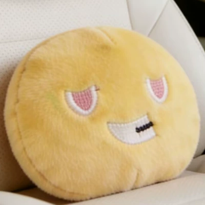 Mayday Emoji Car Headrest Headrest - yellow-emoticon-pillow-single