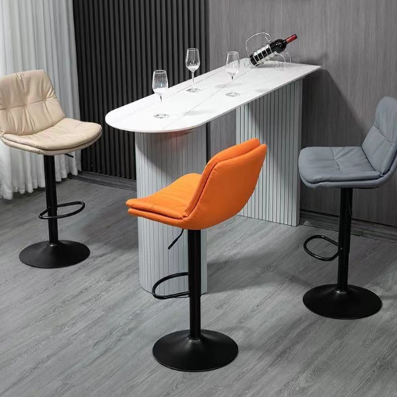 Silla de bar de lujo nórdica, respaldo para el hogar, taburete elevador, taburete giratorio, mesa de recepción, silla de cajero image 5