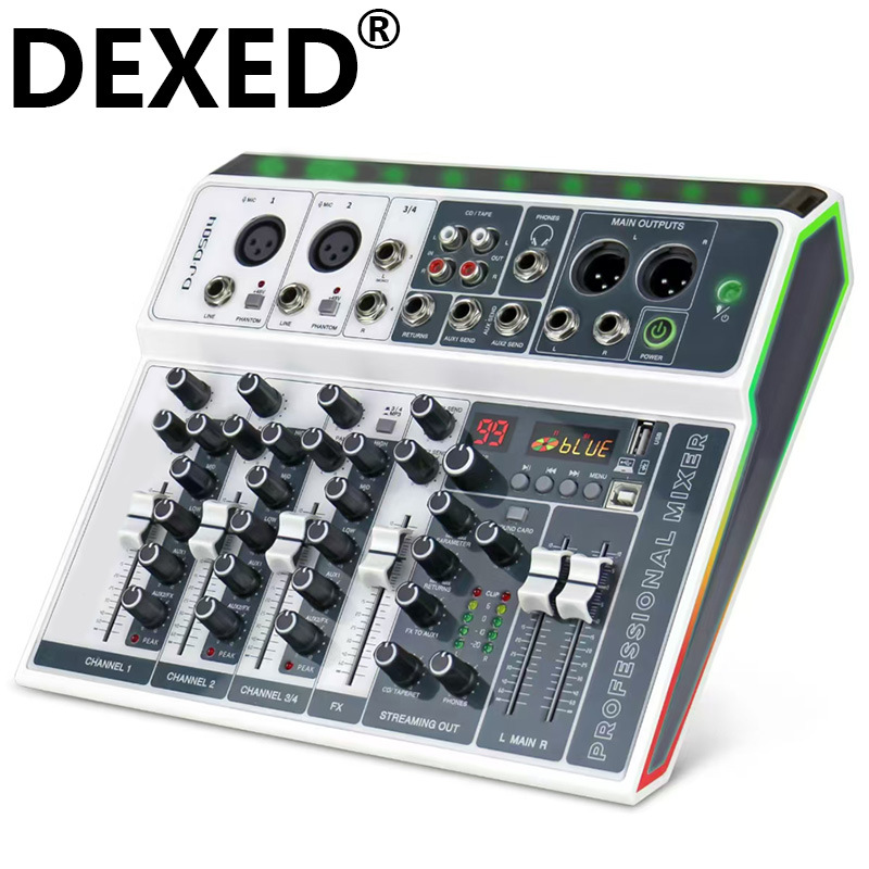 跨境调音台蓝牙usb混音器监听DJ混响效果器舞台音响酒吧婚庆演出