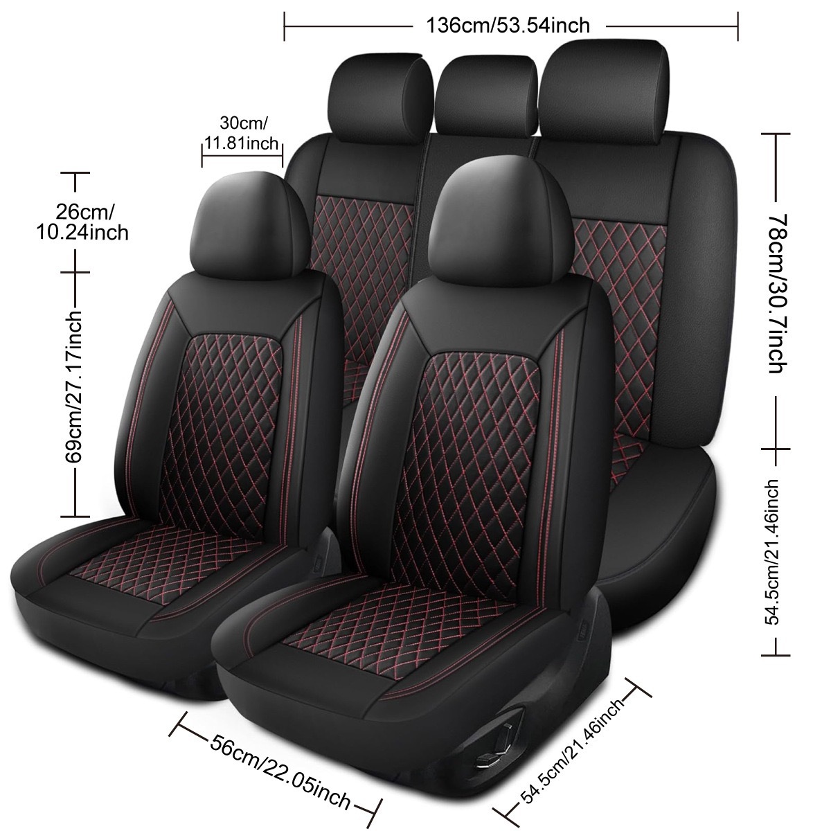New cross-border single-line diamond pattern PU leather universal car seat cover for Amazon, Temu, Mercado Libre, Mexico