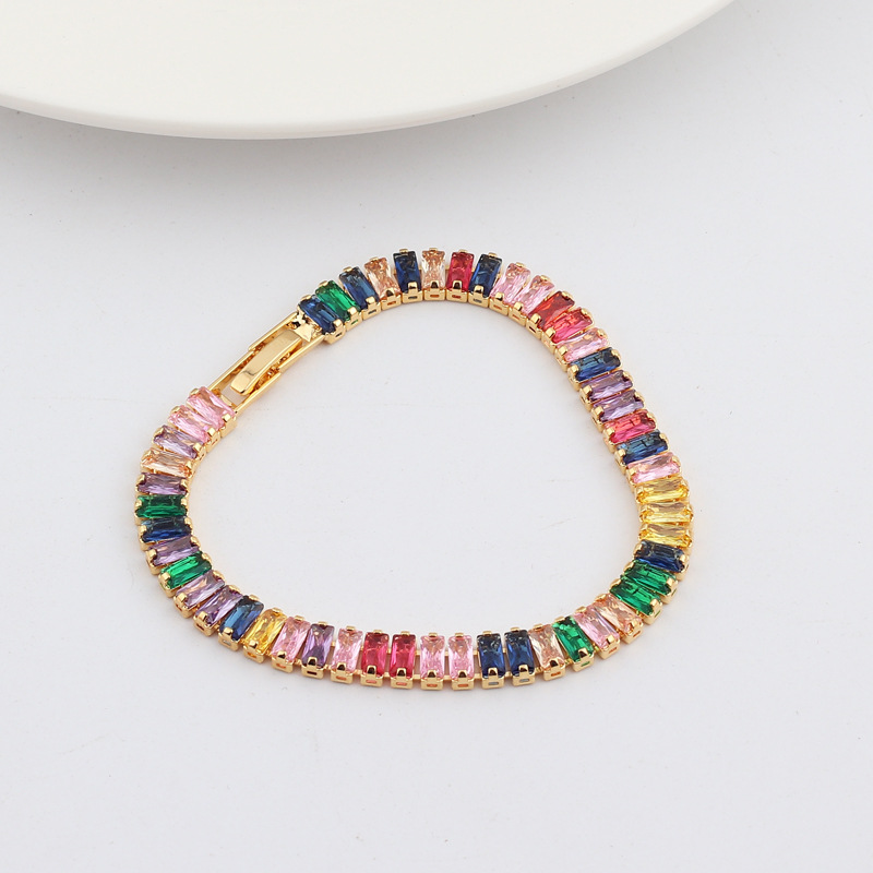 Fashion Rectangle Copper Bracelets Inlay Zircon Copper Bracelets