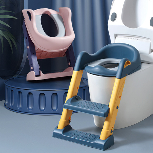 Children's toilet seat stair-type male and female baby ladder folding frame pad toilet seat child baby urinal basin