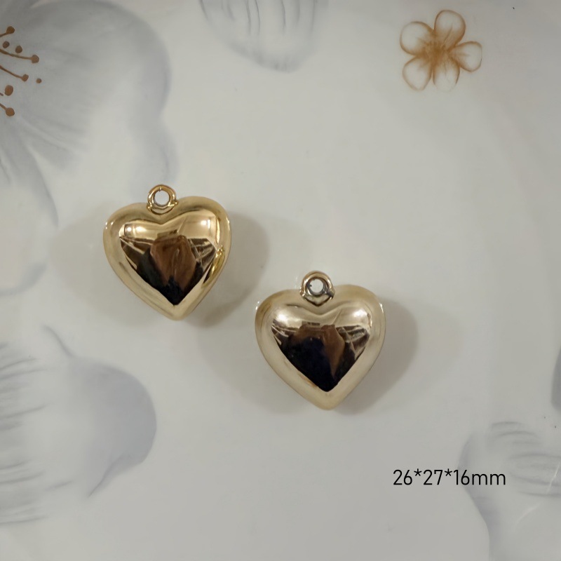 Chapado en oro y plata para proteger el color de la superficie brillante de acrílico melocotón amado colgante en forma de corazón pulsera manual collar de clavícula juguete DIY image 37