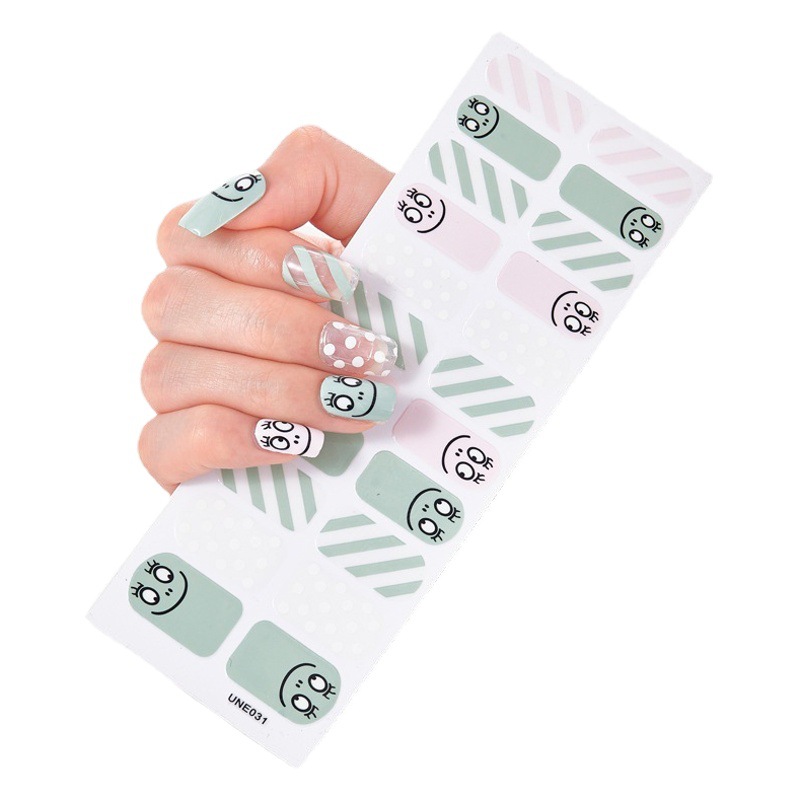 Amazon y otros fabricantes de pegatinas de uñas de suministro transfronterizo en stock al por mayor estilo japonés y coreano 3D cebolla polvo uñas pegatinas