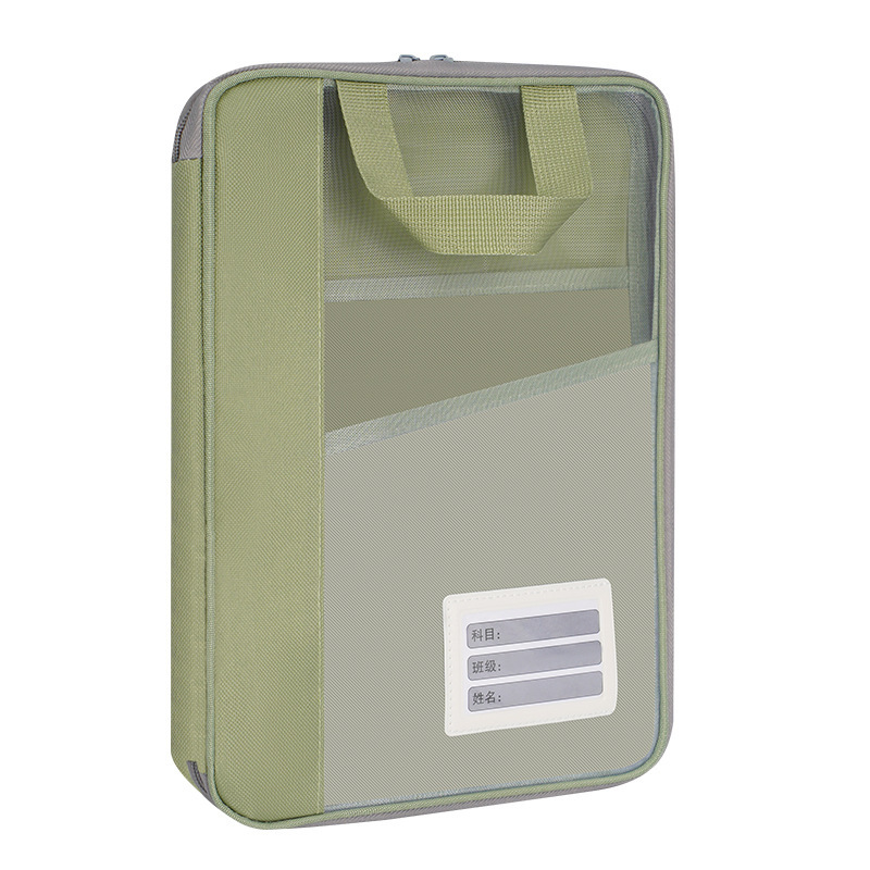 Bolsa de enseñanza de almacenamiento personalizada bolsa de cremallera portátil L bolsa de trabajo de almacenamiento de documentos de prueba de apertura completa