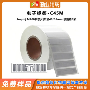 Spot Dtb-C45M Rfid Digital Label 48 * 14mm Ultra-High Frequency Logistics Label