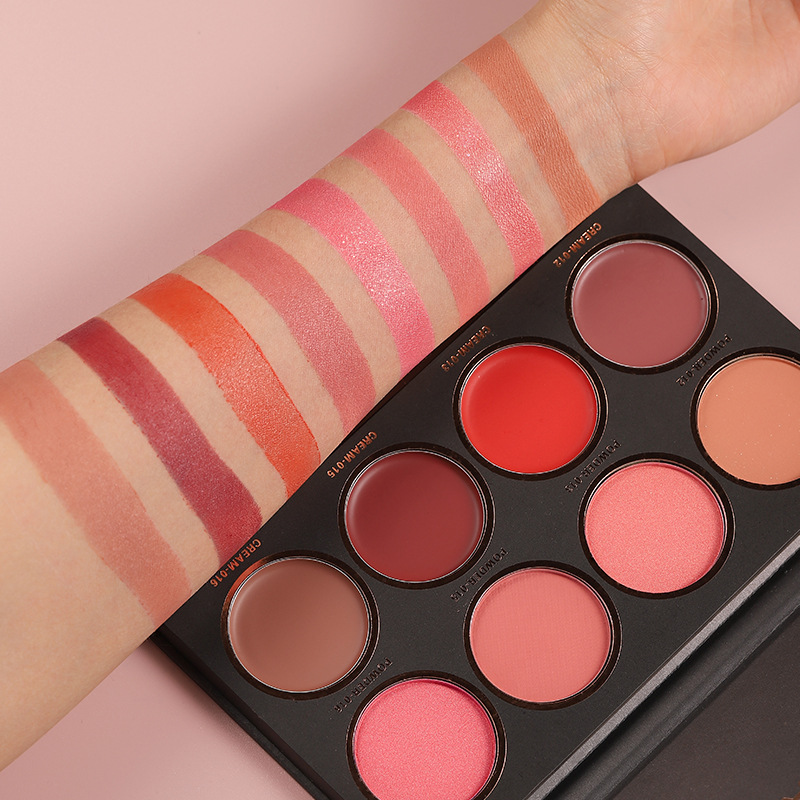Langmanni Eight-color matte Blush High Disc brightens skin tone Natural Blush Plate Blush Cream undefined