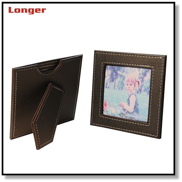 PU leather photo frame bed cabinet decoration photo frame promotional leather photo frame 6-inch 8-inch photo frame LG5058A