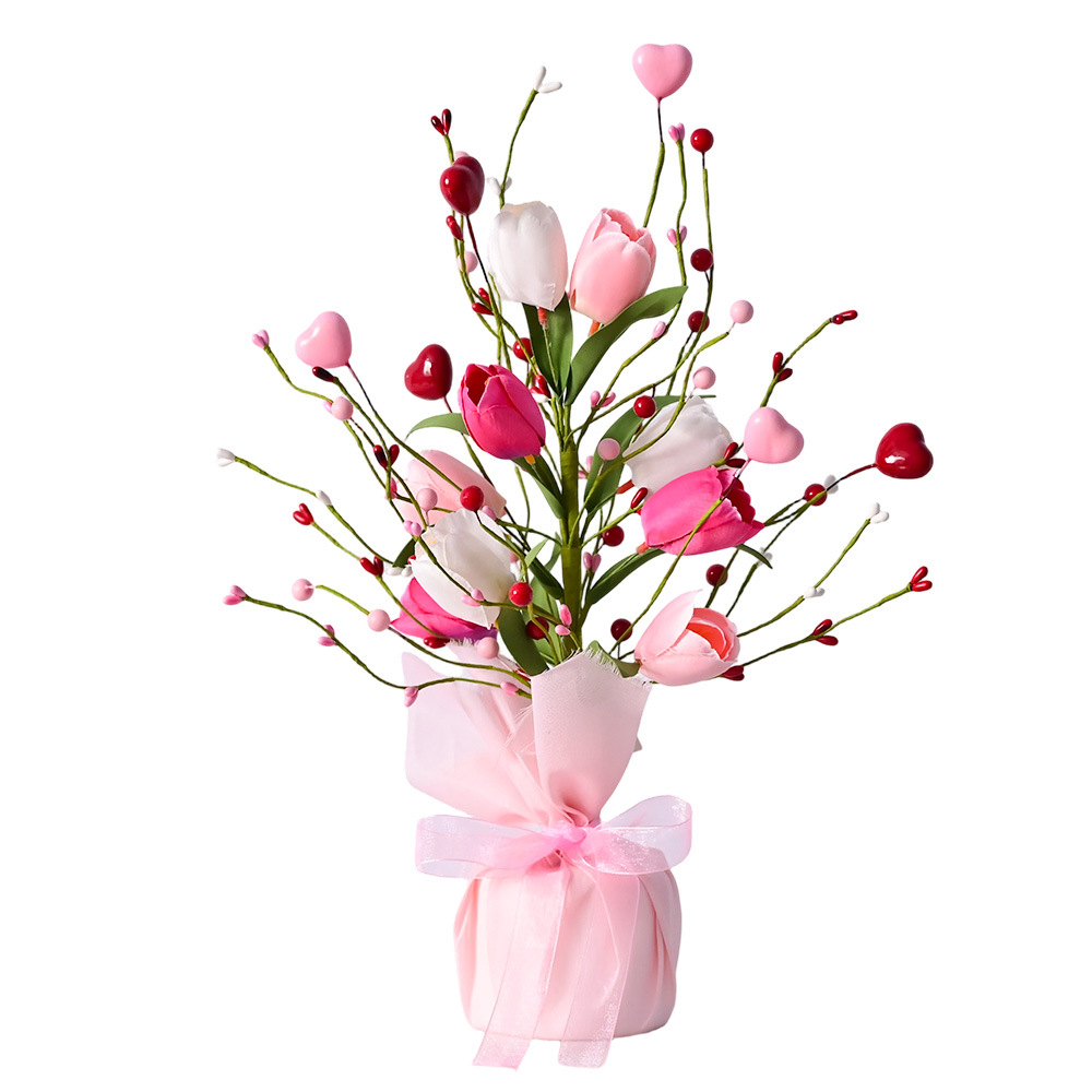 Amazonas 2025 flores simuladas tulipanes Día de San Valentín amor bayas enchufado ramas Día de la Madre Amazon transfronterizo