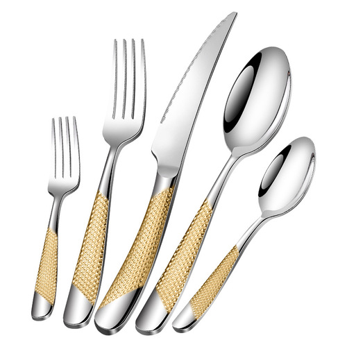 Star diamond 304 stainless steel tableware knife, fork and spoon set household high-value spoon hotel western food steak knife and fork