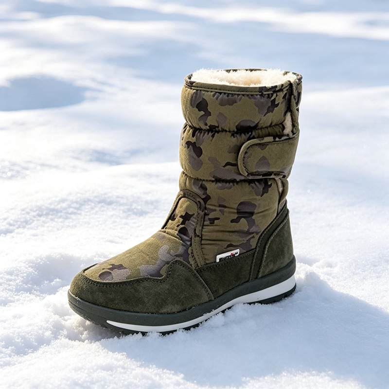 Zapatos de copo de nieve de nueve colores serie sitaqi botas de nieve para hombres talla grande suela gruesa forro de lana gruesa al por mayor y al por menor