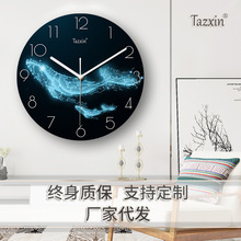 跨境挂钟创意晶瓷钟表MDF中纤板密度板挂钟圆形厂家现货批发时钟