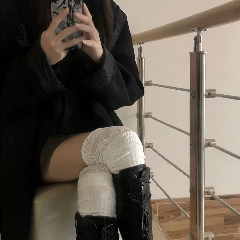 Ластичная весна-лето японские милые knee socks кружевное платье