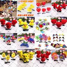 卡通卖萌神器小鸡发夹大黄鸭小猪夹子头饰微商加粉地推扫码礼品