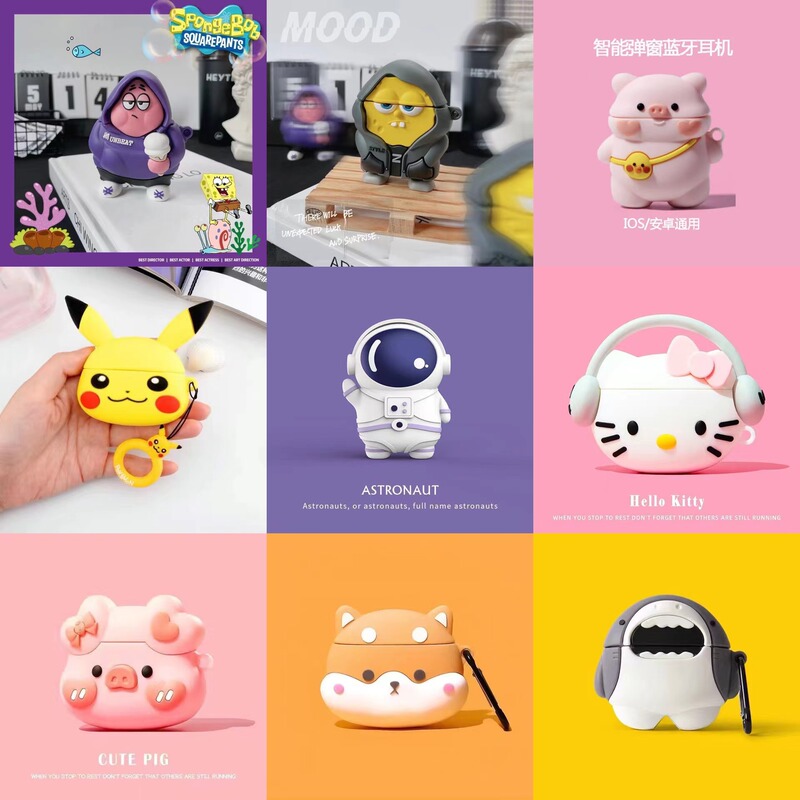 Cartoon Earphone Case for Apple Small 4 Generation Pro4/mini4 Wireless Bluetooth Protective Case Mini 4 Cute Soft Case