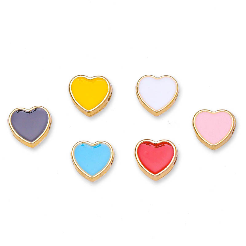 150g Weight Beads Jewelry Making Type Diameter 8mm Jewelry Making Size DIY Jewelry Accessories Classification 50 PCS/Package Quantity Alloy Material Heart Shape Pattern Plating Design Elegant, Streetwear Style 50 PCS/Package Diameter 8mm Alloy Heart Shape DIY Jewelry Accessories Beads 1