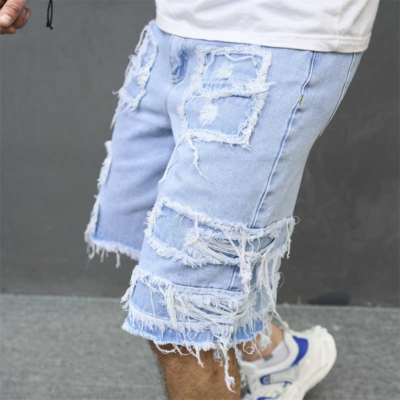 Herren Casual Shorts, Neue Jeans mit Löchern locker sitzend trendy, und Capris_voghion.com