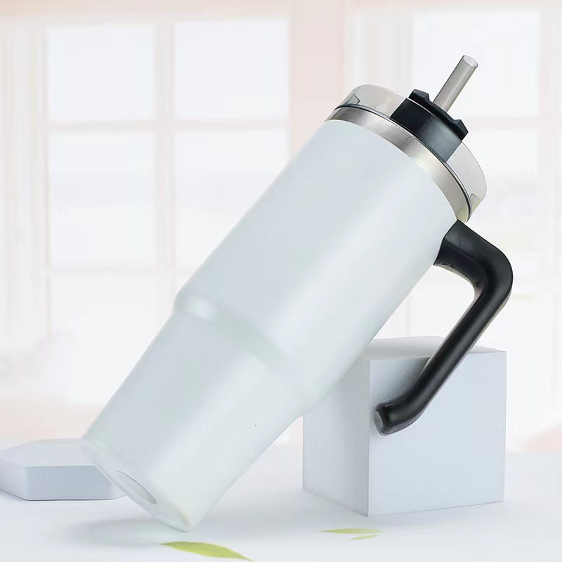 Nuevo 30z taza de coche con mango de gran capacidad paja helado taza Amazon 304 Acero inoxidable frío aislamiento taza