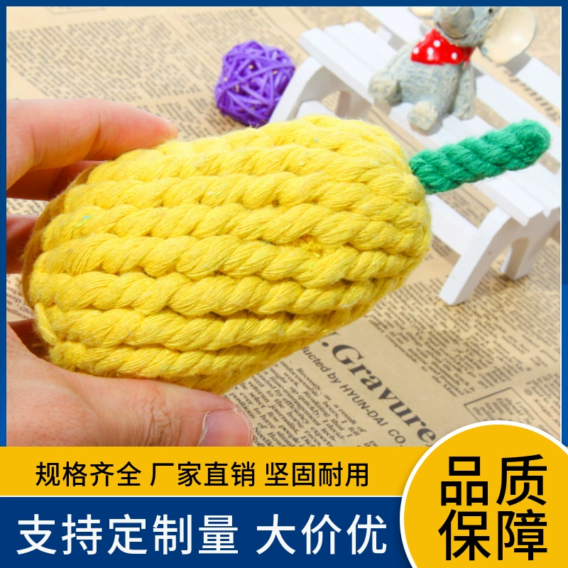 Игрушка с узлом для собак тканые фрукты груша коренные зубы устойчивый к укусам щенок хлопковая веревка мяч Перетягивание Каната Игрушка для домашних животных