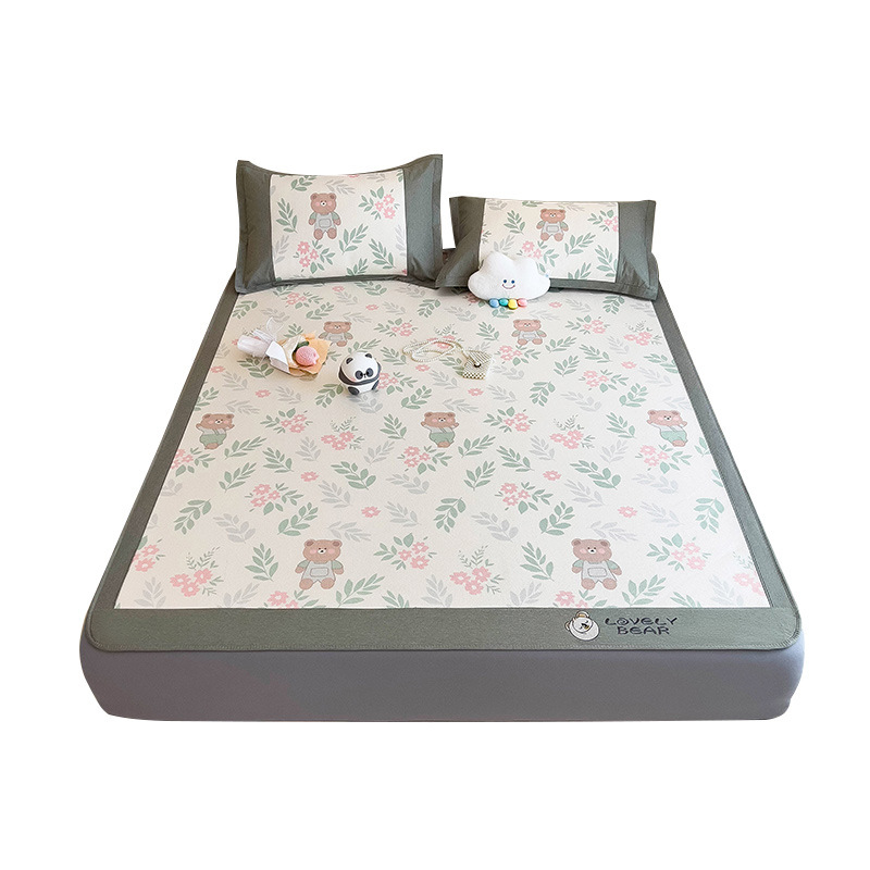 Cómoda estera de seda de hielo de verano, sábanas, estera, lavable a máquina, dormitorio de estudiantes, estera de paja de verano individual, cama doméstica, estera de ratán