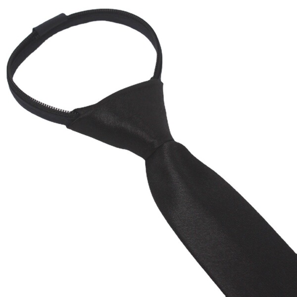 Men and girls 5CM polyester silk without knotting one-color tie