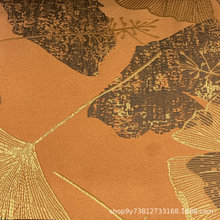 中国风银杏叶提花面料加长加厚沙发布垫枕套锦缎窗帘提花布料批发