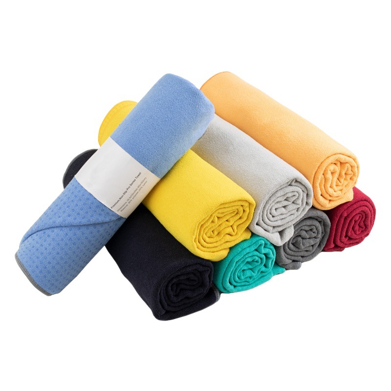 Silicone Non-Slip Microfiber Yoga Towel Factory Thickened Machine Washable Custom Logo Sweat-Absorbent Yoga Blanket