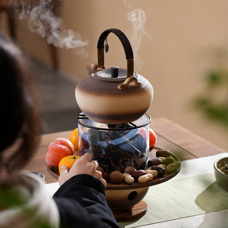 Japanese Style Outdoor Stove Tea Boiling suit Household 2024 New High-end Charcoal Tea Stove Coarse Pottery Teapot Creative Japanese Style Outdoor Stove Tea Boiling suit Household 2024 New High-end Charcoal Tea Stove Coarse Pottery Teapot Creative