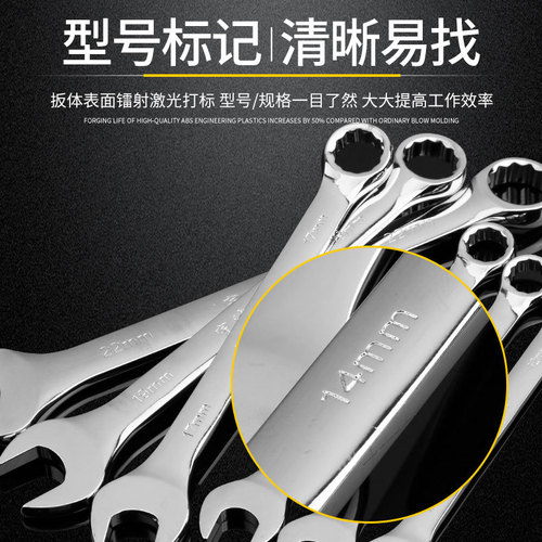 Wholesale open-ended plum blossom wrench set 10 pieces 15 pieces manual double-head mirror plum blossom dual-purpose wrench set