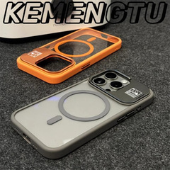 適用iPhone15手機殼磁吸蘋果14鏡頭隱形多維支架帶鷹眼護鏡保護套