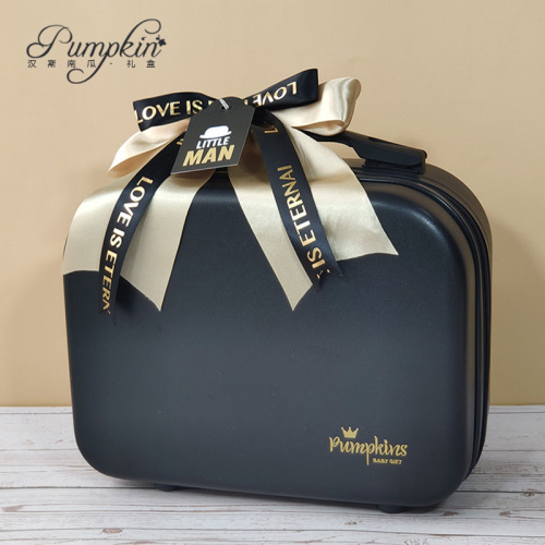 Baby High-End Gift Box Little Gentleman Black Gold Clothing Set Cotton Full Moon 100th Day Male Baby Birthday Gift