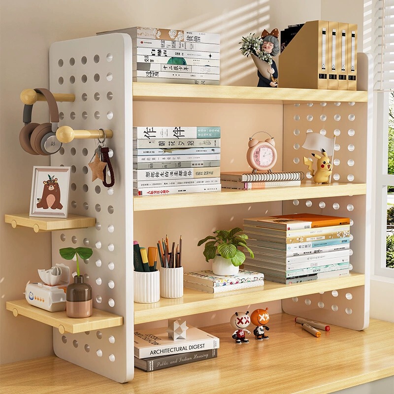 Perforated Board Desktop Storage Rack Desk Storage Rack Home Multi-Layer Book Display Rack Desk Placement Rack