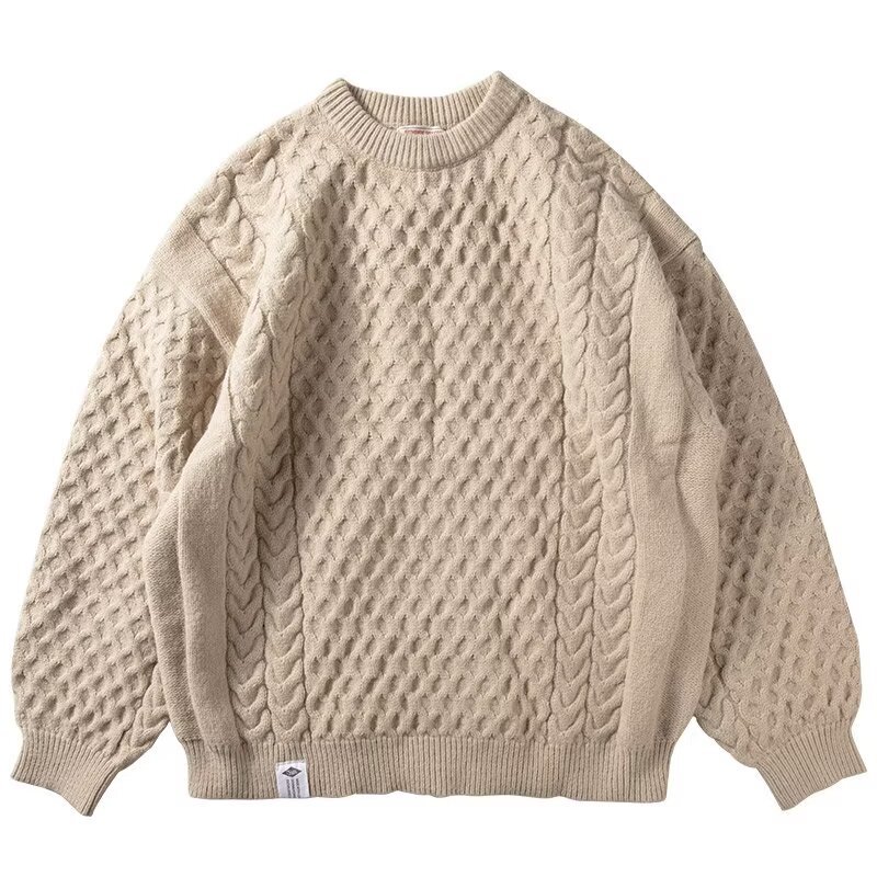 2024 Fashion Winter Lazy Style Japanese Style Retro Loose Sweater Round Neck Pullover Base Thick Knitwear for Men 2024 Fashion Winter Lazy Style Japanese Style Retro Loose Sweater Round Neck Pullover Base Thick Knitwear for Men