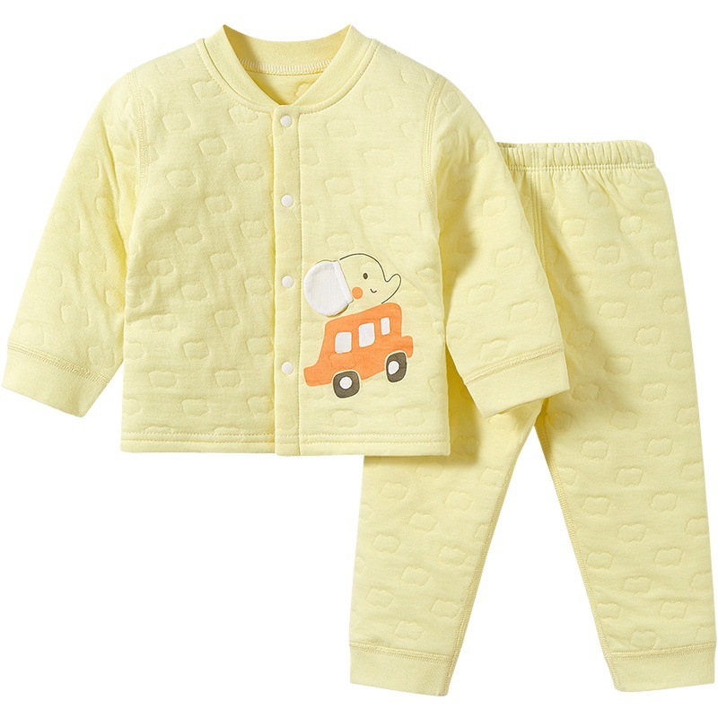Bebé ropa de otoño pantalones largos otoño e invierno Bebé tocando fondo Delgado acolchado niños y niñas ropa dividida caliente traje de ropa interior para niños