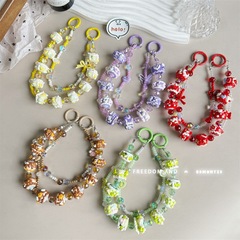 重工重油手繪同款手機掛繩短款手腕掛件卡通水晶串鏈雙鏈手提鏈子