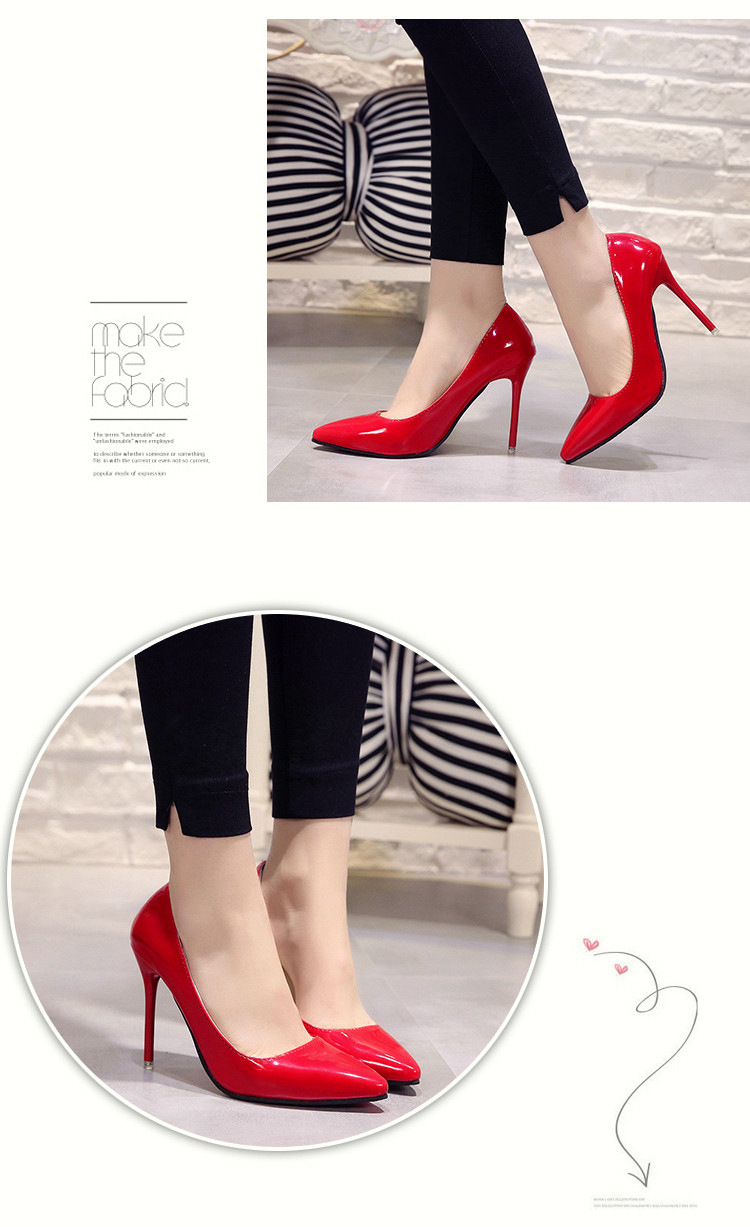Damen High Heels Aus Lackleder Mit Spitzer Zehenpartie_voghion.com