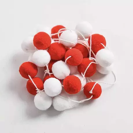 Hair ball string: Red and White