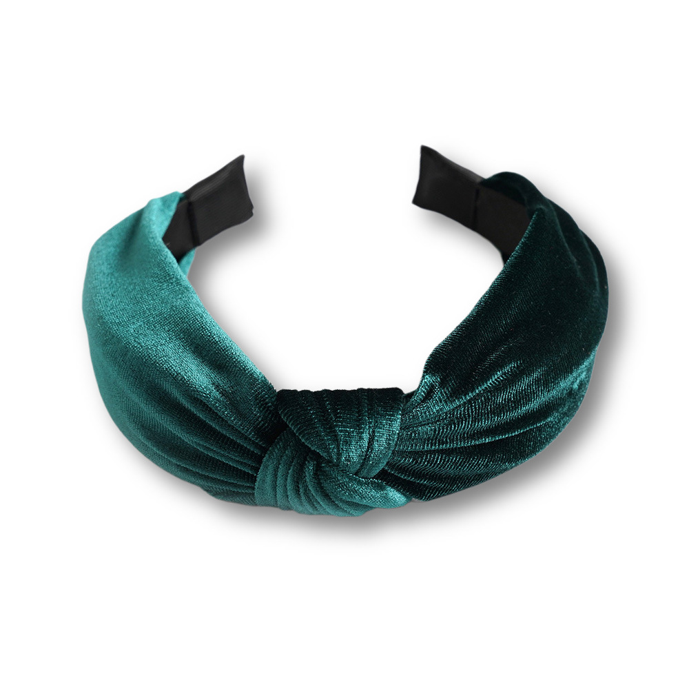 Nuevos accesorios para el cabello de color sólido de terciopelo dorado anudado diadema femenina europea y americana transfronteriza simple todo partido pelo de ala ancha presionando diadema horquilla image 20