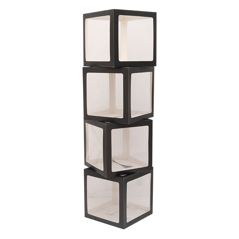 Caja de globos negra GRAD para la temporada de graduación 2025, diseño de escena de fiesta transfronterizo de Amazon, venta al por mayor de cajas de globos.