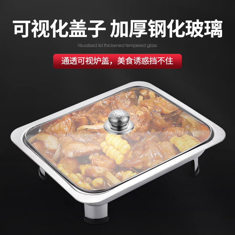 卸売りステンレスのセルフサービスの食事炉のホテルのレストランの組み合わせの蓋の四角形のストーブの厚い4足の焼き魚のストーブのファーストフードのストーブ|undefined