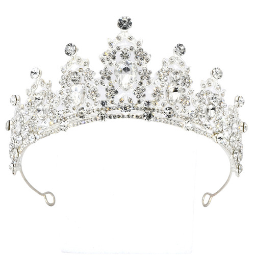 Black bridal tiara wedding dress crown crystal headband princess tiara birthday adult crown high-end Halloween